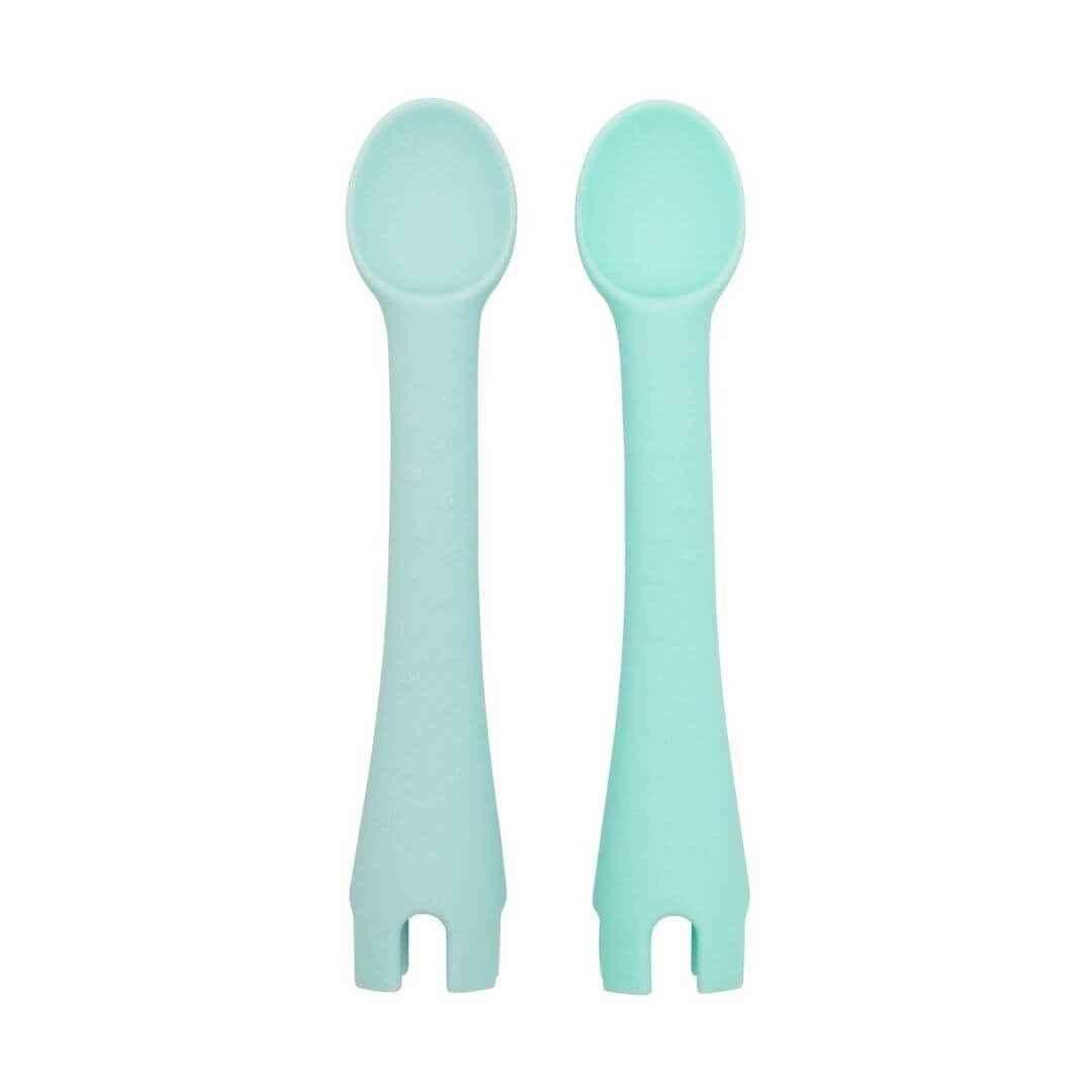 Little Woods Blue and Aqua First Utensil set 
