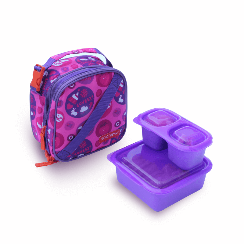 Goodbyn lunch box and lunch bag purple