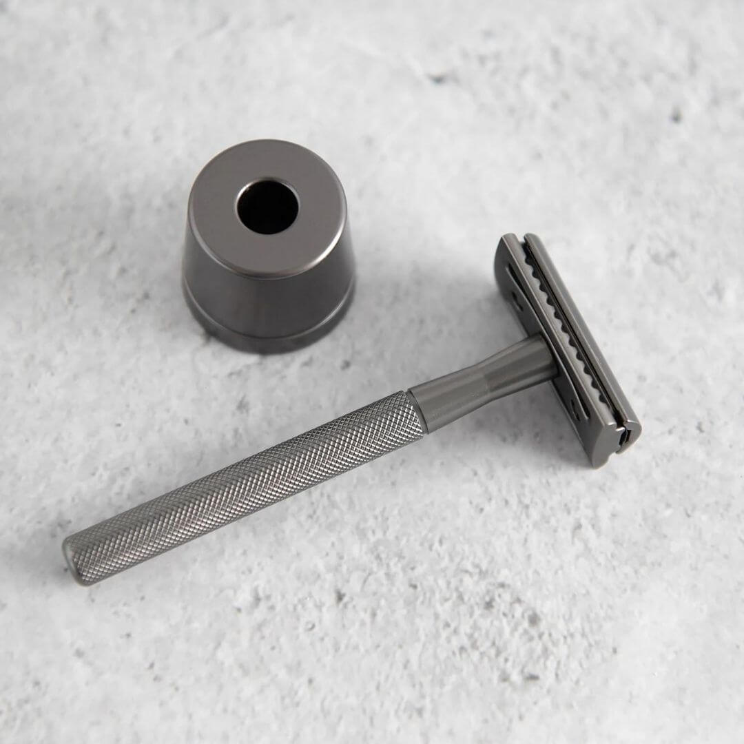 slate razor stand that is plastic free 